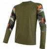 SENSOR MERINO IMPRESS pánské triko dl.rukáv safari/camo XXL; Zelená triko