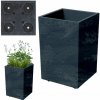PROSPERPLAST Kvetináč s vložkou na kolieskach SIERRA SQUARE Beton Effect 38,5 cm antracit