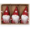 DECOLED Sada vánočních ozdob trpaslíci 11 cm, červená, textil, balení 3 ks