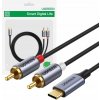 Ugreen CM451 USB-C na 2x RCA (Cinch) 1,5m, černý