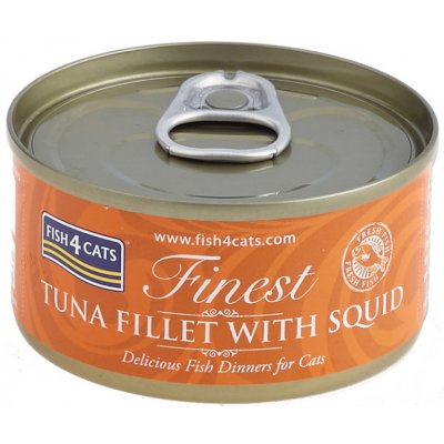 FISH4CATS Konzerva pre mačky Finest tuniak s kalmárom 70 g