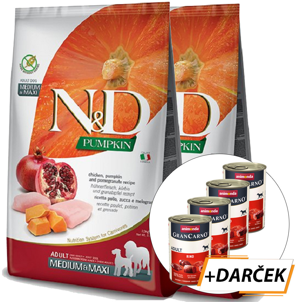 N&D dog GF PUMPKIN Adult Medium / Maxi chicken & pomegranate 2 x 12 kg