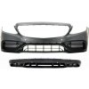 KITT Front Bumper with Diffuser and Black Tips suitable for Mercedes C-Class W205 S205 AMG Sport Line (2014-2020) C63S Design