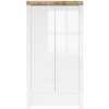 BRW Šatníková skriňa HOLTEN SZF2D1S biela/dub wotan/biely lesk nábytkárska doska 106 cm x 203.5 cm x 56.5 cm