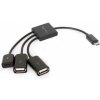 Gembird UHB-OTG-02 Micro USB OTG BM -> 2x USB AF + micro BF, 0,15m