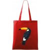 Tukan kreslený - Taška bavlnená - 42 x 38 cm ( Červená )