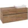 VILLEROY & BOCH Collaro závesná skrinka pod umývadlo na dosku (umývadlo vpravo), 4 zásuvky, 1200 x 500 x 548 mm, Oak Kansas, C11400RH