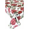 Obrus PVC 3581320, metráž, 20 m x 140 cm, pivonky červené a kvety čerešní, IMPOL TRADE