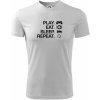 Play Eat Sleep Repeat game - Pánske tričko Fantasy športové - M ( Biela )