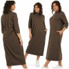 Fashionweek teplákové šaty oversize MF634 hnedé