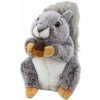 LeanToys Plyšová hračka Veverka s oříškem, šedá, 22 cm, měkký plyš