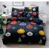 Kvalitné tmavo modré vianočné posteľné obliečky s farebnými ozdobami Šírka: 200 cm | Dĺžka: 220 cm 180x220 cm