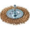 Rhodius 353235 | Rotačná kefa so stopkou priemer 6 mm MRBWBM 75x10x16x6,0 mm, oceľový drôt zvlnený pomosadzený 0,30