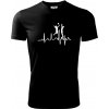 EKG volejbalistky - Pánske tričko Fantasy športové - XL ( Čierna )