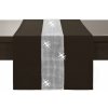 Mondo Italia Behúň na stôl Glamour so zirkónmi tmavohnedý Hnedá 40x120 cm