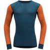 Pánske tričko Devold Wool Mesh Man Shirt Veľkosť: M / Farba: modrá/oranžová