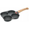 Allbag Raňajková panvica z ocele – čierna s drevenou rúčkou, indukcia