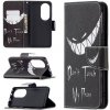 Peňaženkové kožené puzdro DRAWING na Huawei P50 - Smirk