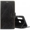 Peňaženkové puzdro Leather na Huawei P30 Lite - čierna