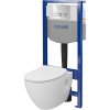 Cersanit Moduo, System50 MECH podomietkový rám + závesná wc misa Moduo Plus CleanOn + chrómové tlačidlo MOVI II, S701-769