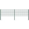 Plotový panel se sloupky železný 349 x 80 cm zelený Zelená 278605