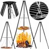 Závesný záhradný gril na ohnisko s trojnožkou, veľký, s roštom
