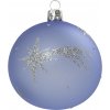 Bella Rose Sklenená vianočná ozdoba Guľa Svetlomodrá Mat Kométa