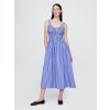 GAP Popelínové midi šaty s vreckami Modrá XXS Modrá Modrá