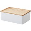 Yamazaki úložný box s vekom 18.5 x 12.5 x 7 cm biely
