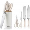 GOODA sada nožů 5 ks se stojanem bílá