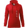 Hory bicykel úsmev - Mikina dámska trendy zipper s kapucňou - M ( Červená )
