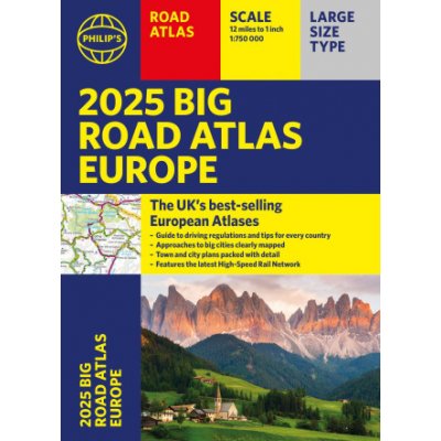 2025 Philip's Big Road Atlas of Europe