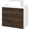 Dreja Skrinka pod umývadlo VISIT SZD2 60 (umývadlo Gladi) - N01 Biela lesk / Úchytka T33 - čierna mat / D25 Teak