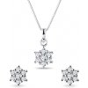 Súprava šperkov briliantové kvetinky z bieleho zlata KLENOTA S0218012
