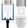 CERANO - Kompletný podomietkový WC set Lite/Dure - biela lesklá - WC tlačidlo Line, nerez - na zamurovanie - 51,5x35 cm CER-8050BD84290