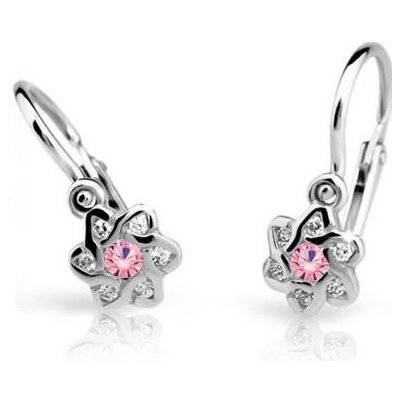 Cutie Jewellery náušnice C2149B Pink biele zlato