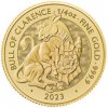 The Royal Mint zlatá minca minca Tudor Beasts Bull of Clarence 2023 1/4 Oz