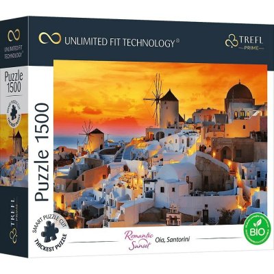 Trefl Prime puzzle 1500 UFT - Romantický západ slnka: Oia, Santorini
