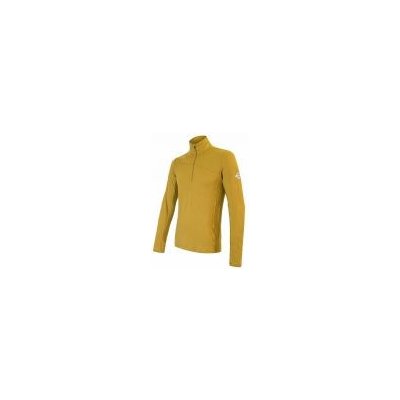 SENSOR MERINO EXTREME pánské triko dl.rukáv zip mustard XL; Žlutá triko