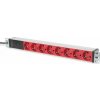 Digitus DN-95410-R 12V / hliníkové PDU / 8x Schuko / 2m / 1U / 10A (DN-95410-R)