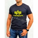 Alpha Industries Basic T-shirt neon Print black Neon yellow tričko pánske čierne