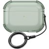 AppleKing transparentný obal s karabínou pre AirPods Pro 3 - tmavo zelený - možnosť vrátiť tovar ZADARMO do 30tich dní