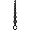 NMC 7 Inch Ribbed Silicone Anal Beads Black (111895)
