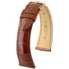 Hnedý kožený remienok Hirsch London M 04207170-1 (Aligátorí koža) Hirsch Selection 17 mm