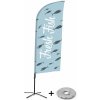 Jansen Display Kompletní sada reklamní vlajky ve tvaru křídla, Čerstvá ryba, anglicky Křížová Základna, 1273 x 3030 mm