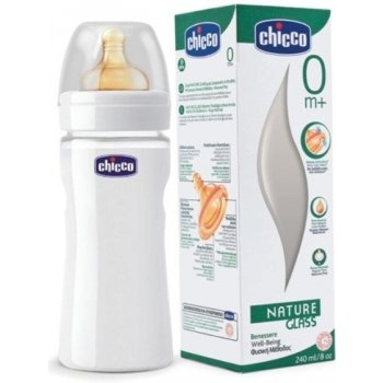 Chicco Fľaša Well-Being sklo 240ml kaučuk