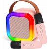 SET KARAOKE BEZDRÔTOVÝ PRENOSNÝ 2x MIKROFÓN + RGB BLUETOOTH REPRODUKTOR