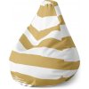Sablio Sedací vak Pear Zlaté pruhy - 140 x 100 x 25 cm