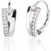 JK Silver Strieborné náušnice s bielymi zirkónmi – kolekcia White Stone