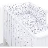 Mantinel s obliečkami do postieľky, 3D sada - Star, biela, 135x100 cm 135x100